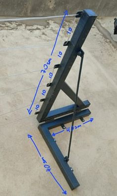 an image of a metal object with measurements for the top and bottom parts on it