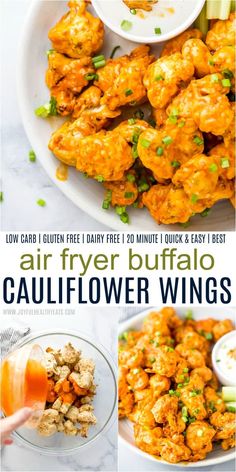 the recipe for air fryer buffalo cauliflower wings