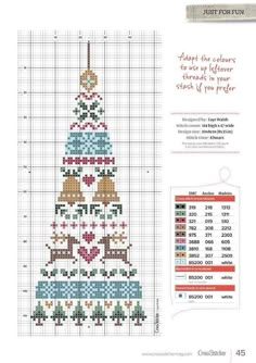 the cross stitch christmas tree is shown in this pattern