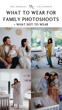 a collage of family photos with the caption what to wear for family photos + what not to wear