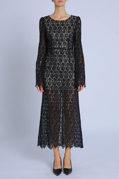 Anita Hollow Out Floral Lace Mesh A-Line Maxi Dress - Shop Beulah Style Black Lace Long Sleeve Maxi Dress, Embellished Lace Floor-length Maxi Dress, Black Sheer Lace Maxi Dress, Black Lace Floor-length Maxi Dress, Black Floor-length Maxi Dress With Lace Trim, A Line Maxi Dress, Denim Sweater, Spin Cycle, Solid Dress