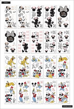 Created for the Disney collection, this Value Pack Sticker Book features timeless graphics and classic artwork with Mickey Mouse and all his friends: Minnie Mouse, Donald Duck, Daisy Duck, Goofy, and Pluto . It includes an array of transparent stickers, matte paper stickers, and icon stickers. This sticker book includes 60 sheets of stickers that are perfect for Happy Planners, notebooks, guided journals, and bullet journals. 60 sheets of stickers featuring classic artwork with Mickey Mouse, Min Goofy And Pluto, Minnie Mouse Stickers, Disney Notebook, Happy Planners, Evil Disney, Budget Stickers, Icon Stickers, Spiral Planners, Work Stickers