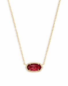 This dark red Kendra Scott necklace goes perfect with any holiday look. Elisa Gold Pendant Necklace, Birthday Stone, Special Birthday Gifts, Presents For Mom