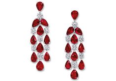 Boucles d’oreilles en rubis et diamants du joaillier Graff, Graff Ruby Earrings, Graff Earrings, Indian Wedding Rings, Graff Diamonds, Colored Diamond Jewelry, Diamond Red, Titanic Jewelry, American Diamond Jewellery