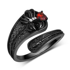 PRICES MAY VARY. Gothic Skeleton Ring Design: The skeleton ring is inspired by ribbing. The red zirconia represents the heart, symbolising protection and eternity. In a deeper sense, it embodies the idea of enduring love and resilience. Just as the rib cage safeguards the heart, this design represents a profound and unwavering bond that withstands challenges. Perfect for gifting to your beloved, friends, wives, and family members. Gothic Rings Material: The Sterling Silver Gothic Skull Ring made Adjustable Gothic Skull Ring As A Gift, Elegant Black Skull Ring For Halloween, Black Skull Rings As Gift, Black Skull Jewelry For Anniversary, Black Skull Rings For Gift, Adjustable Gothic Snake Ring For Gift, Adjustable Gothic Snake Ring As Gift, Black Open Skull Ring As A Gift, Gothic Skull Open Ring Gift