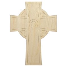 a wooden cross with an eye in the center and two sides cut out to look like it