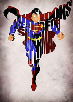 a poster with the words superman on it