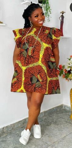 Simple Short Ankara Dresses, Ankara Flare Gown Styles, Flare Gown Styles, African Print Dresses For Women, Dress African Print