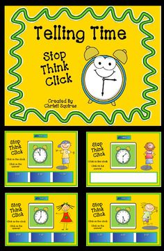 telling time poster with pictures and instructions to help students learn how to tell the time