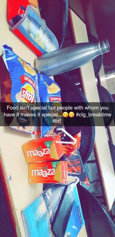 a table topped with lots of different types of food and items on top of it