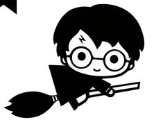 a black and white image of a boy with glasses on holding a wand in his hand