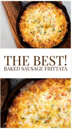 the best baked sausage frittata in a cast iron skillet