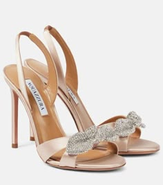 Aquazzura pour Femme | Mytheresa Beige Accessories, Pop Shoes, Minimal Shoes, Home Closet, Satin Sandals, Queen Style, Mid Heels Pumps