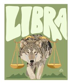 a wolf with scales on its back and the word libra in front