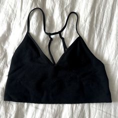 4.5 Star-Rated Bralette By Anthropologie Size S/M Basically Brand New, Worn Just A Few Times Not Supportive Enough For Me As 34d Care & Content Modal, Polyamide, Elastane Pullover Styling Hand Wash Imported Size & Fit 8.75"L Black Triangle Top Sports Bra With Built-in Bra, Black Seamless Halter Top For Spring, Cami Bra With Built-in Support For Night Out, Summer Camisole Bra For Loungewear, Summer Loungewear Bra In Camisole Style, Black Low-cut Crop Top With Built-in Bra, Stretch Bra For Night Out In Summer, Black Seamless Crop Top Halter, Summer Stretch Bra For Night Out