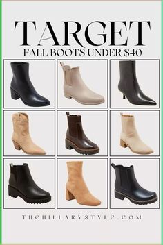 Target: Fall Boots Under $40 Boots in colors and styles perfect for fall at affordable prices from Target. Chelsea boots, kitten boots, wellies, rain boots, waterproof boots, western boots, ankle boots, stretch boots, sock boots, black boots, brown boots, tan boots, camel boots. Target Fall, Camel Boots, Wellies Rain Boots, Stretch Boots, Chelsea Rain Boots, Fall Boots, Boots Western, Sock Boots, Boots Waterproof