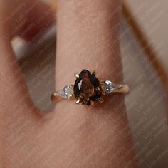 Brown Stone Rings, Smokey Quartz Engagement Rings, Smoky Quartz Wedding Ring, Smoky Diamond Ring, Engagement Rings Crystal Stones, Brown Stone Engagement Ring, Smokey Quartz Ring Engagement, Brown Wedding Ring, Brown Engagement Ring