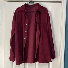 Never Worn. Maroon Color Silver Buttons Maroon Clothes Aesthetic, Maroon Shirt Outfit For Women, Red Button Up, Maroon Clothes, Maroon Outfit, Chase Atlantic, Clothing Designs, Red Button, 2024 Vision