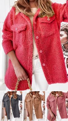 Fall trendy red kinitted cardigan outfits for women, knitted patchwork cardigans idea, get fresh new color red cardigan/ navy blue cardigan/ maroon cardigan/ crem cardigan/ green cardigan/ leopard cardigan outfits. Christmas red coat idea. street, chic style Pink Tops With Pockets For Fall, Pink Fall Top With Pockets, Fall Pink Tops With Pockets, Trendy Winter Tops With Pockets