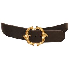 Jean L'Insolite Black Leather Belt W/ Gold Buckle. In excellent condition Measurements: Longest length - 29 inches Shortest length - 27.5 inches The Paper Bag Princess, Paper Bag Princess, Belt Gold Buckle, Gold Belt Buckle, High Clothes, Boho Belts, Belt Gold, Gold Belts, Bolo Tie