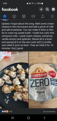 an image of food that is being posted on facebook