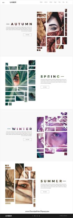 the website design for an art studio, with multiple images and text in different colors