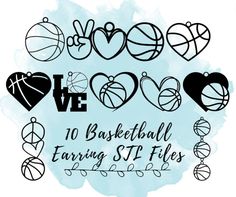 the 10 basketball earring sv files are available for use in your project or design projects