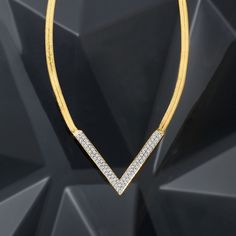 Ross-Simons - .75ct t. w. Diamond Chevron Herringbone Necklace Over Sterling. 18". Fine-tune your layered look with this tasteful herringbone necklace. The 18kt yellow gold over sterling silver links join at a chevron-style point, which is bedazzled with .75 ct. t. w. round brilliant-cut diamonds in white rhodium for an ultra-chic upgrade. Lobster clasp, diamond chevron herringbone necklace. Diamond birthstones are the perfect gift for April birthdays. Art Jewelry Design, Herringbone Necklace, Diamond Birthstone, Necklace Diamond, Sterling Jewelry, Fashion Styling, Round Brilliant Cut Diamond, Art Jewelry, Free Jewelry