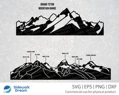 the mountain range svg files are available for use in commercial use or physical project