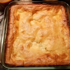 a casserole in a glass dish on a table