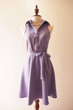 DOWNTOWN Dusty Purple Dress Shirt Dress Day to Night Working Fitted Purple Collared Dress, Purple Fitted Collared Dress, Purple Collared Summer Dress, Retro Purple Sleeveless Dress, Purple Retro Sleeveless Dress, Purple Bridesmaid Gowns, Dusty Purple Dress, Working Dress, Art Exercises