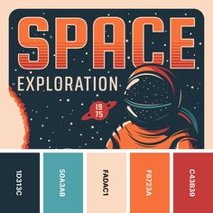 the space poster is shown with different colors