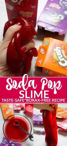 soda pop slime recipe with text overlay