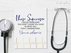 a card with a stethoscope next to it on a white table and the words more survivor, solve problems you don't know you have in ways you can't understand