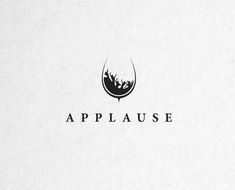 the logo for applause is shown in black and white on a paper background