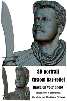 Custom 3D portrait - bas-relief based on your photo. A single photo is quite enough. Take a look at my models on Turbosquid and contact me for details.  mssg.me/3dmodelsuart 3dmodelsua@gmail.com #portrait #3dportrait #basrelief #customportrait Nature 3d, Art Hobbies