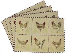 Tache Country Farmhouse Rooster Hens Woven Tapestry Placemat (13139PM) - Tache Home Fashion Place Mats Ideas Dining Rooms, Round Dining Table Decor, Thanksgiving Placemats, Round Table Decor, Kitchen Table Makeover, Hen Chicken, Vintage Drawing