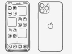 an apple phone is shown in this drawing