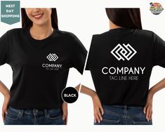 "Custom T-Shirt, Custom Logo Shirt, Custom Shirt, Logo T shirt, Custom T-Shirt, Your Logo Here, Colorful Logo ORDERING: 1. Review all photos 2. Choose Size and Color from drop-down menu 3. If personalization box is available, add your text color 4. Add each shirt to cart one at a time 5. Click \"Add to Cart\" - you can go back to add more products 6. Click \"Proceed to Checkout\" 7. Add note to seller for any requests * We use several different brand shirts, all of them are premium quality and s Company Name Tshirt, Cheap Fan Merchandise T-shirt With Team Logo, Cheap Logo Print T-shirt For Team Events, Graphic Tee T-shirt With Branding, Graphic Tee With Branding, Logo Shirt Ideas, Logo Tshirt, Colorful Logo, Custom Tee Shirts