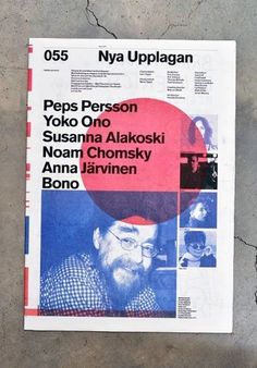 a newspaper with an image of a man on the front and back cover that reads peps person, yoke one, susama alok, alaska, no nam chomsky thomas