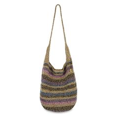 The Sak 120 Hobo - |Hand Crochet - Ubud Stripe| Crochet Hobo Bag, The Sak, Ubud, Hobo Bag, Hand Crochet, Turning, Mixed Media, Map, Media