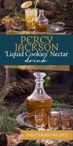 an advertisement for a drink called liquid cookies nectar