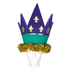 "Get this Awesome Mardi Gras Crown Hat Today! This Mardi Gras Crown Hat will definitely make you stand out at your next Party, Wedding, Corporate Event, Birthday, Quinceanera, or Halloween Party! Product Details: ✓Made in the USA ✓Handmade ✓High Quality Foam ✓One Size Fits Most ✓Customizable to your preferences \"This is where your party starts\". Give your next party a new life and rediscover your youth with Foam Party Hats. Foam Party Hats Guarantee At Foam Party Hats we believe our hats help Hat Festival Outfit, Mardi Gras Crown, New Orleans Party, Foam Party, Mardi Gras Outfits, Jester Hat, Hat Photo, Mardi Gras Costumes, Bride Hat