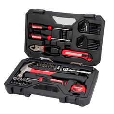 an open tool box with tools in it