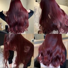 Deep Red Hair Color Burgundy Wine, Red Wine Hair Color, Red Wine Hair Aesthetic, Dark Purple Red Hair Burgundy, Dark Purplish Red Hair, Red Burgandy Hair Aesthetic, Black Red Hair