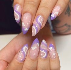 Nail Design Glitter, Nails Yellow, Purple Nail Designs, Anime Nails, Really Cute Nails, Kawaii Nails, Short Acrylic Nails Designs, Cute Nail Art