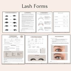 Our Eyelash Extension Client Forms are editable and fillable *BONUS: Not Tech-Savvy? No Worries! We walk you through with a Detailed Video Tutorial Instantly Download Files Receive Instructions on How to Download We even include a long detailed Video Tutorial on how to Edit and Fill the Forms You can send files to clients or Fill in the forms on Goodnotes or Pdf editors Always Keep track of your Client's records in one place! What's Included? Cover Page: ( you can insert your brand and client's Lash Consultation Form, Lash Extensions Policies, Beginner Lash Tech Prices, Lash Consultation, Facial Esthetician, Lash Room Ideas, Eyelash Studio, Lash Map, Lash Extension Glue