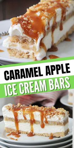 Caramel Apple Ice Cream Bars Thanksgiving Ice Cream, Caramel Apple Ice Cream, Fall Ice Cream, Homemade Caramel Apple, Baked Caramel Apples, Breyers Ice Cream, Dessert For Fall, Apple Ice Cream, Ice Cream Easy