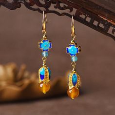 Comfortable, One of Kind. Earrings online shop,|Vintage|Earrings|Agate|Female|Blue Earrings To Make, Vintage Dragonfly, Malachite Earrings, Agate Earrings, Purple Earrings, Vintage Type, Chinese Traditional, Accessories Jewelry Earrings, Beads And Wire