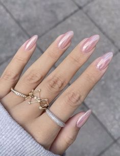 Colorful Nails, Blush Nails, Prom Nails, Funky Nails, Chic Nails, Chrome Nails, Almond Nails, Trendy Nails